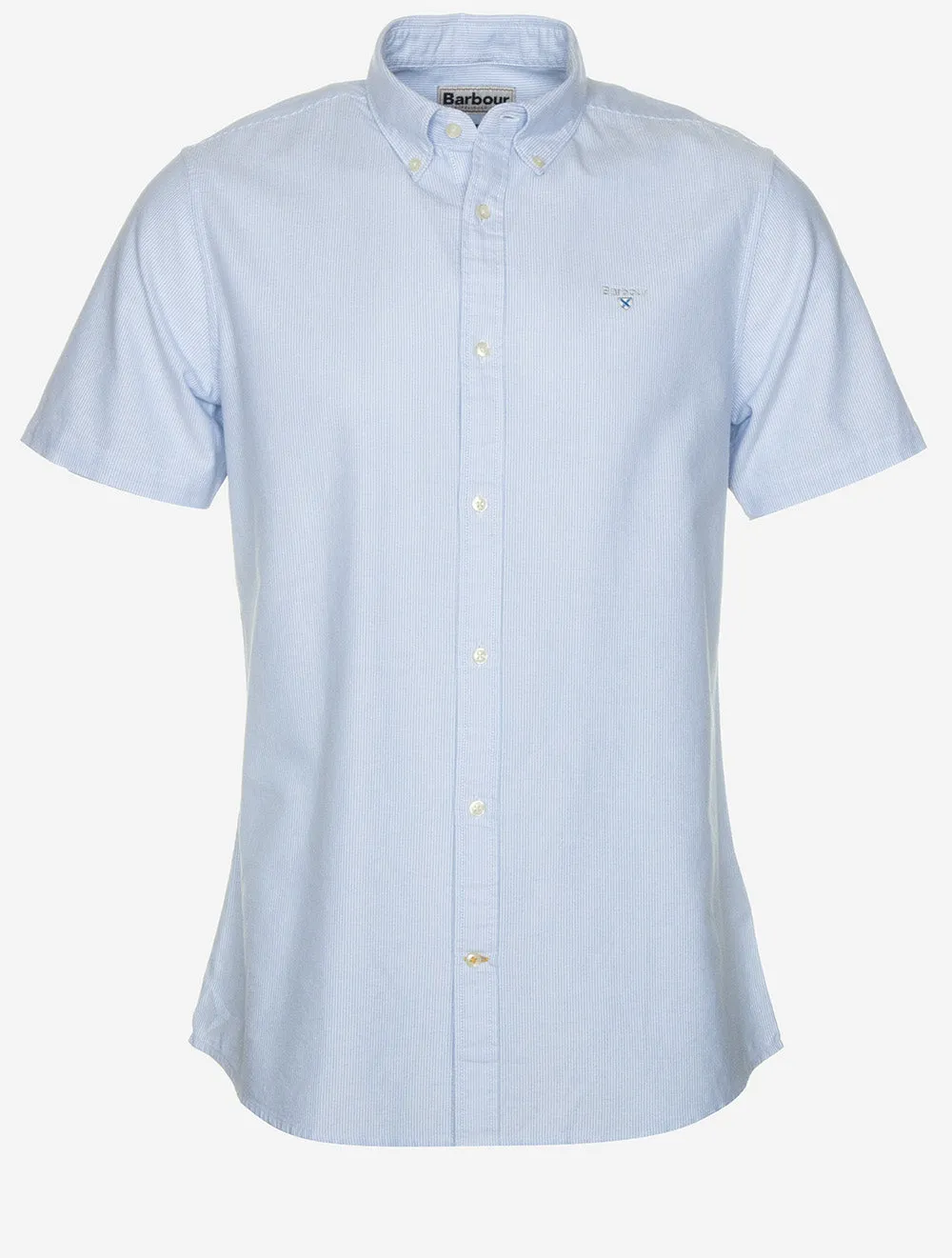Striped Oxford Tailored Short-Sleeved Shirt Blue