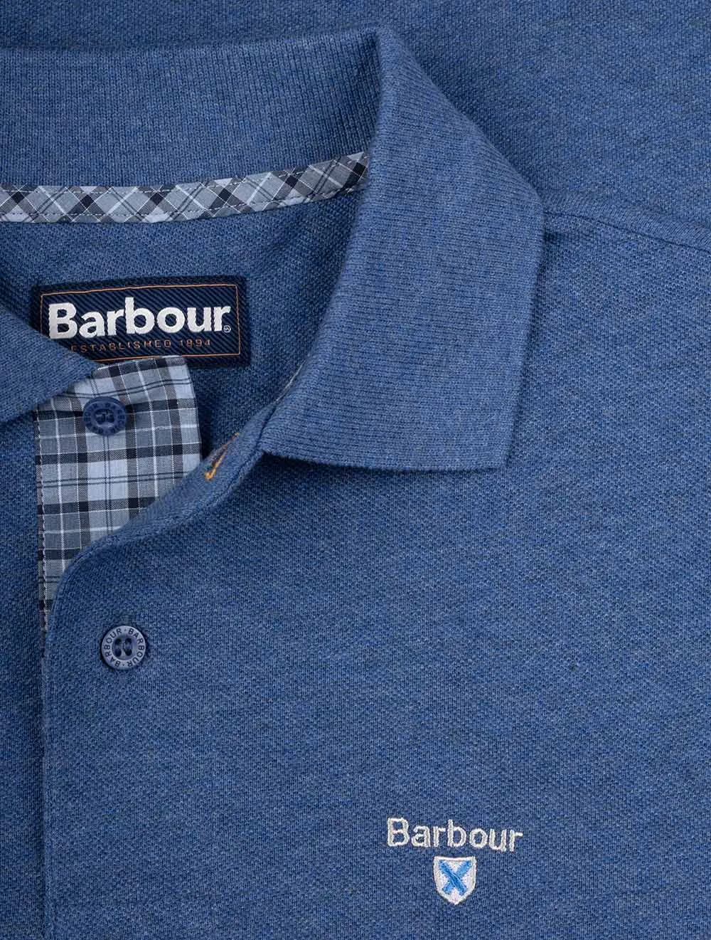 Tartan Pique Polo Blue
