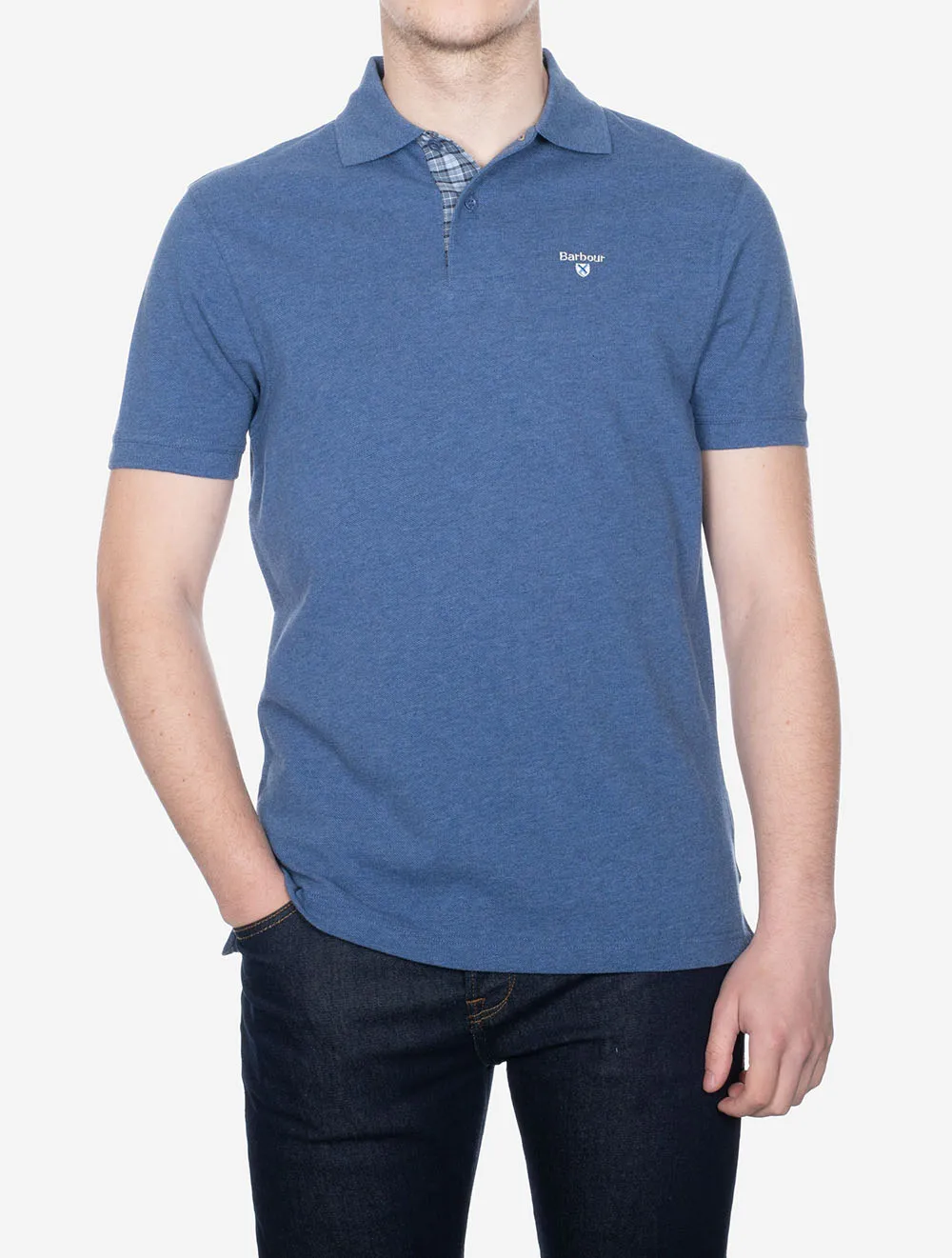 Tartan Pique Polo Blue
