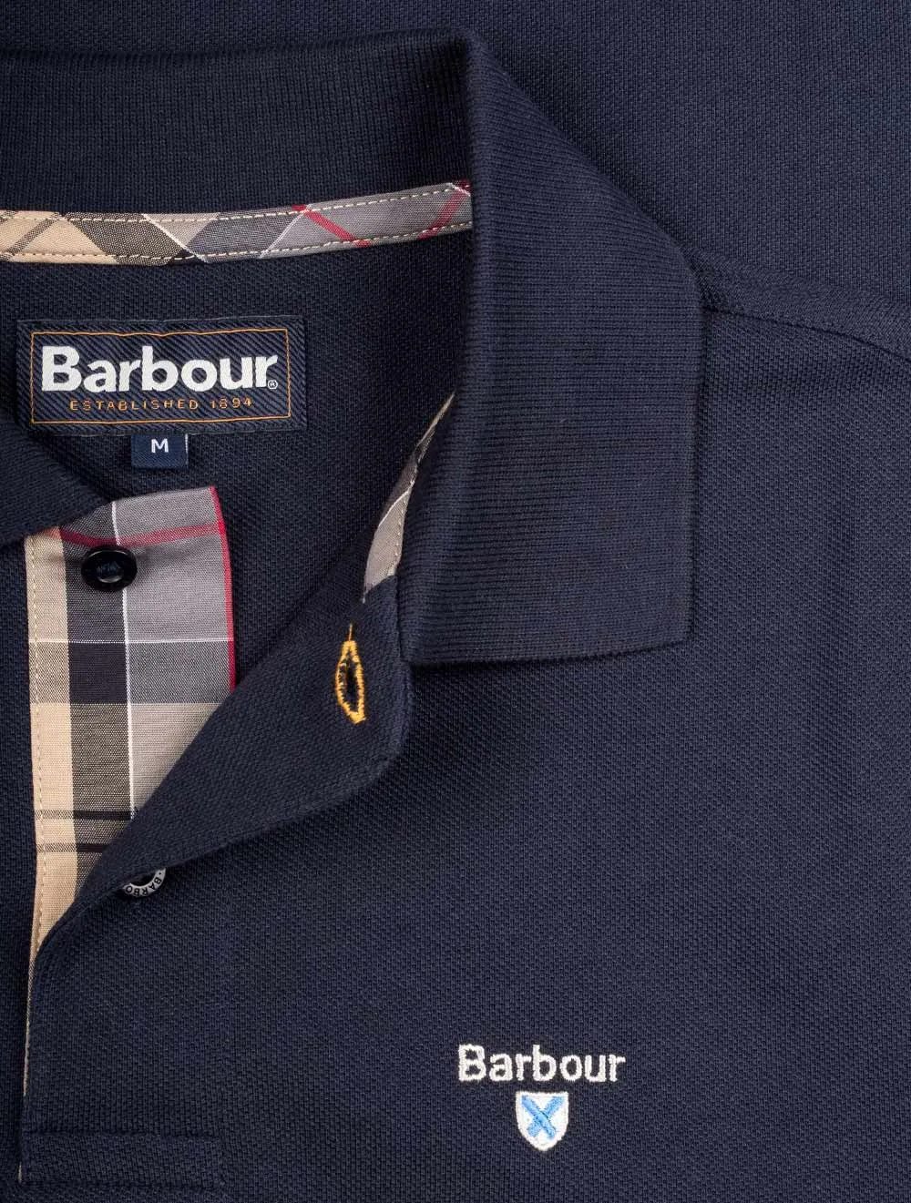 Tartan Pique Polo Navy