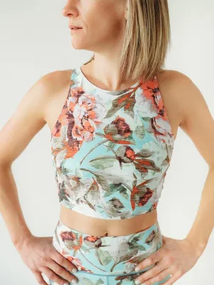 Teal Floral Crop Top *FINAL SALE*