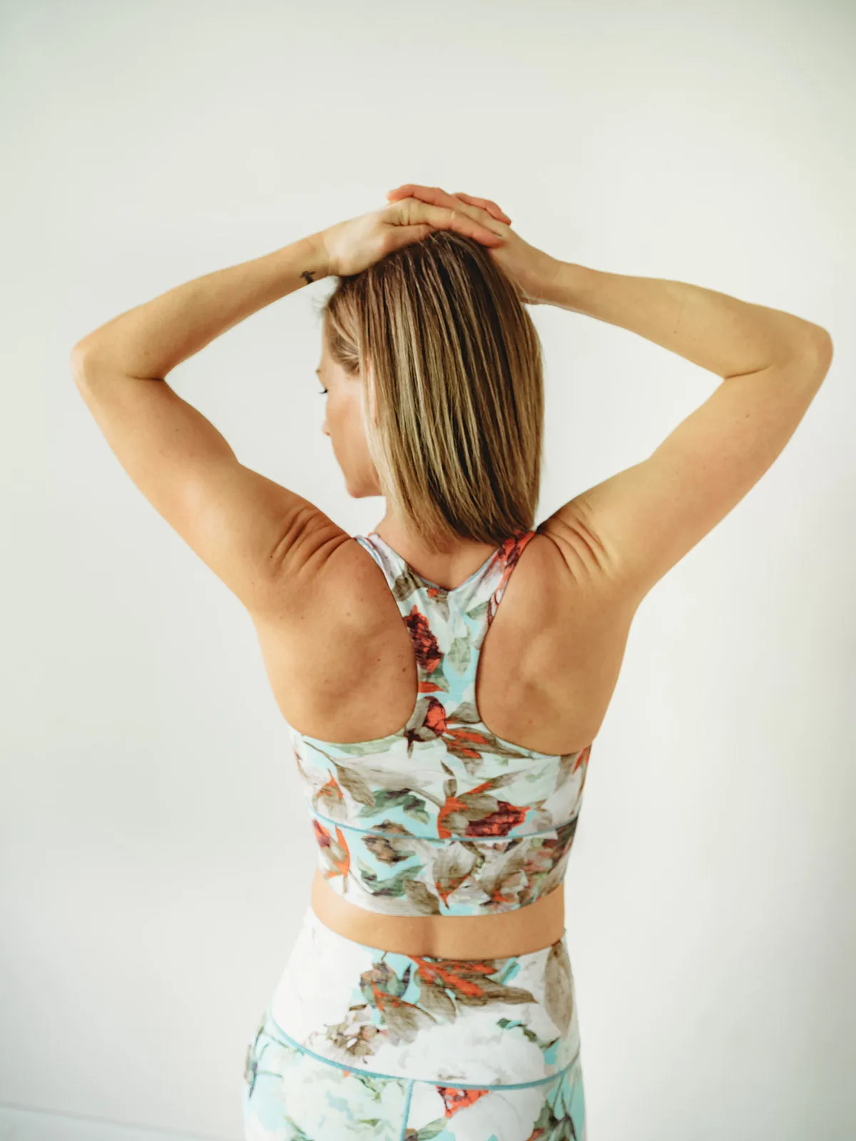 Teal Floral Longline Sports Bra *FINAL SALE*