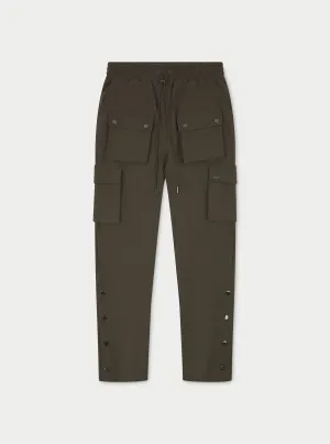 TECHNICAL STRETCH POPPER DETAIL CARGO PANTS - MOCHA