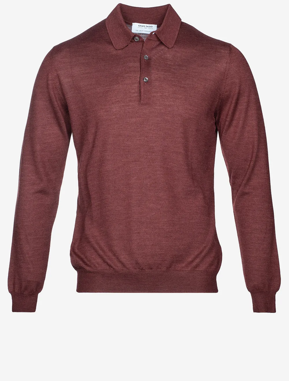 Tennis Long Sleeve Polo Burgundy