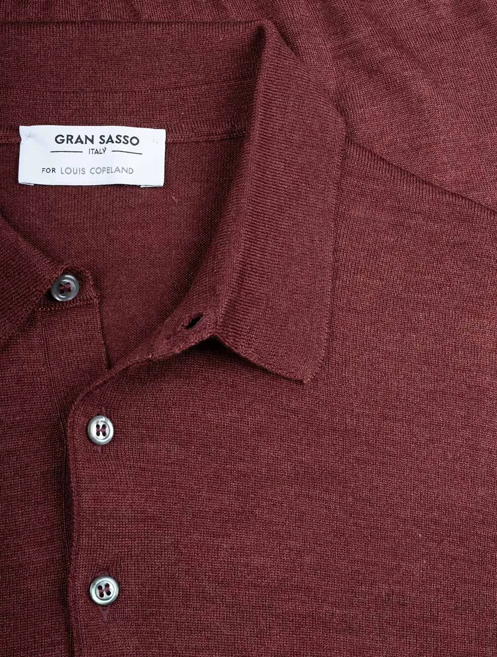 Tennis Long Sleeve Polo Burgundy