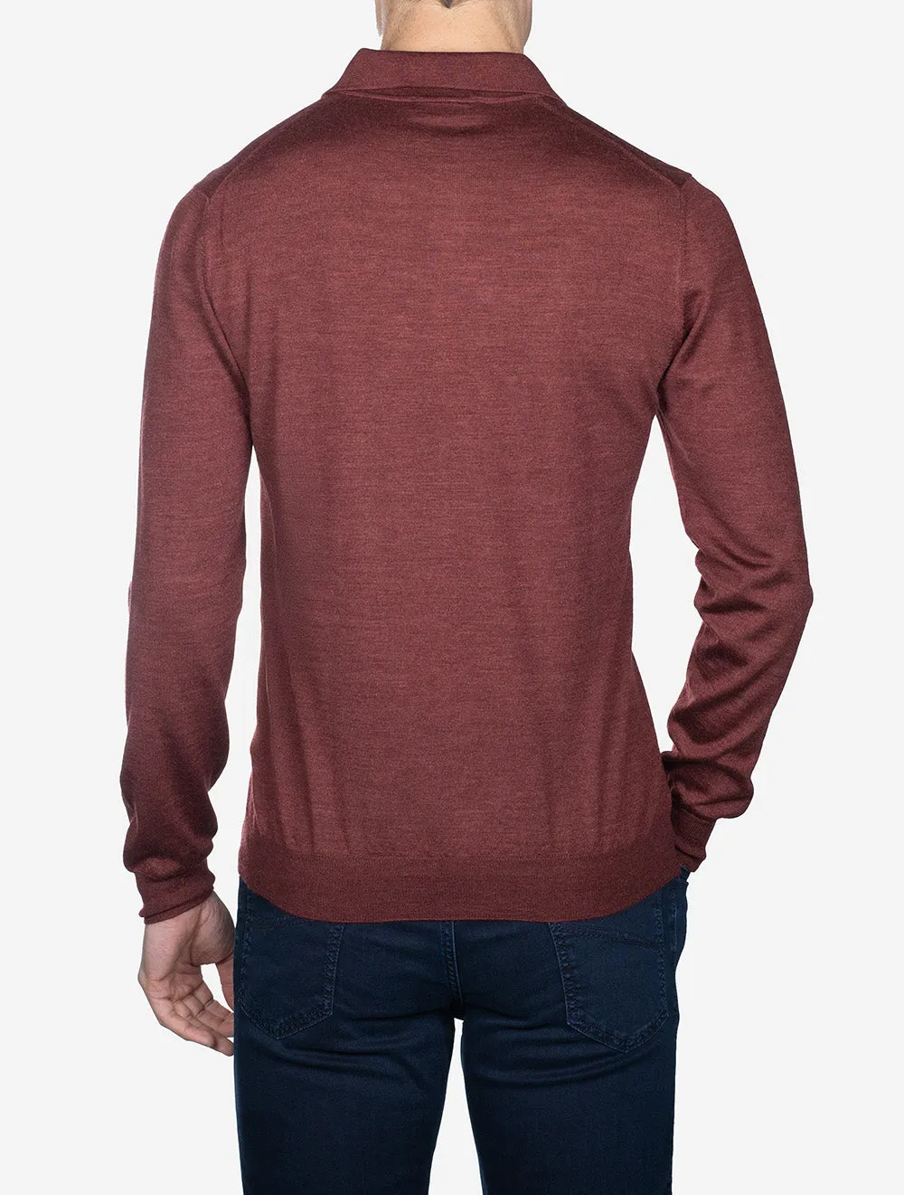 Tennis Long Sleeve Polo Burgundy