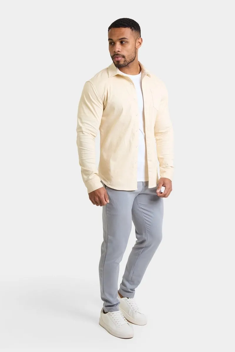 Twill Overshirt in Ecru