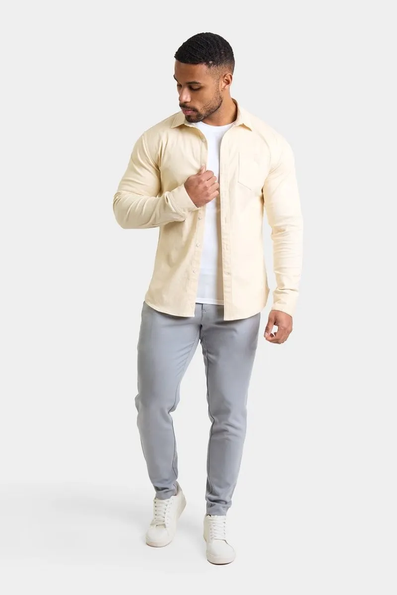 Twill Overshirt in Ecru