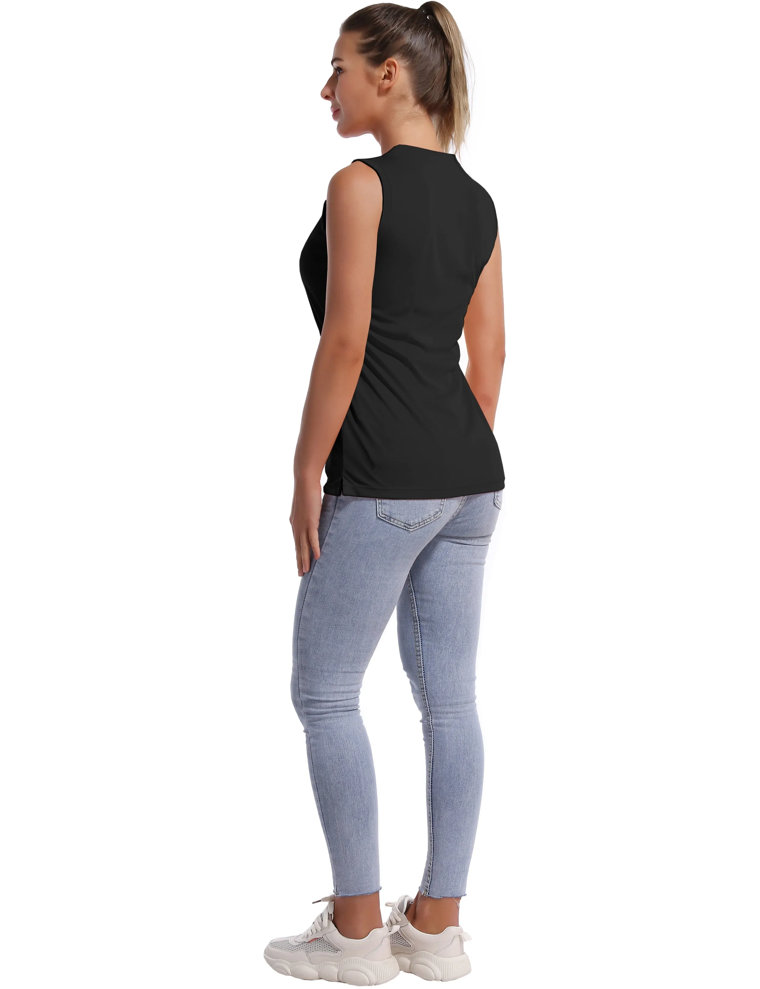V Neck Sleeveless Athletic Shirts black_Golf