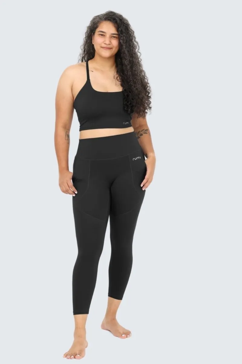 W Sun Zen Pants 25"   Pockets -  Black
