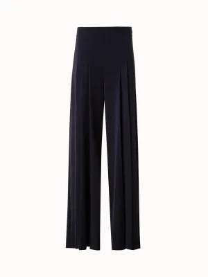 Wide Pleated Techno Stretch Pants