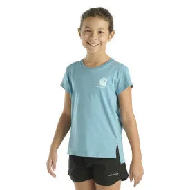 Youth Girls Short Sleeve Mountain T-Shirt - Adriatic Blue